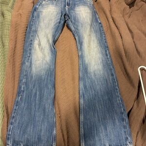 Wrangler Men's Faded Blue Bootcut Jeans